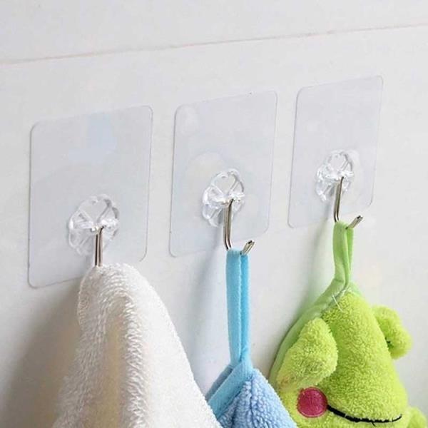 Zulaxy Self Adhesive Hooks for Wall Heavy Duty Strong Nail Free Hooks Without Drilling Hook 10  (Pac