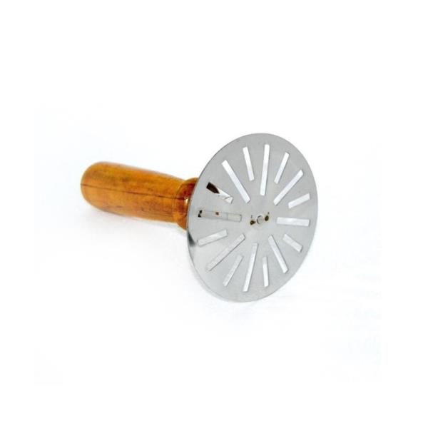 OFFYX Steel Potato Masher with wooden handle Pav bhaji masher, Vegetable Crusher Stainless Steel Mas