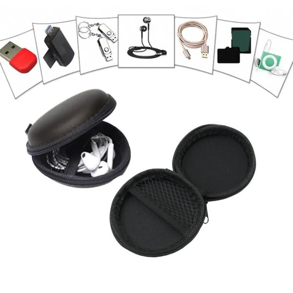EARPHONE CARRYING CUTE CASE ROUND POCKET POUCH FOR HEADPHONE DATA CABLE, COINS, AIRPODS, PENDRIVE, E