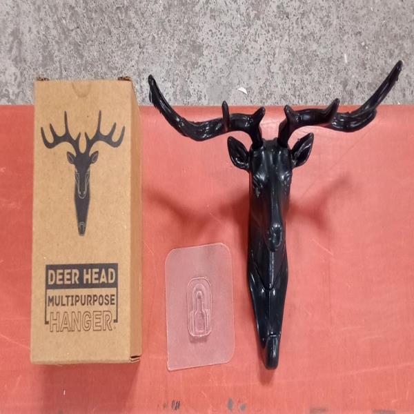Nilpari Deer Head Hanging Hook, Self Adhesive Wall Door Hook Hanger Bag Keys Sticky Hook