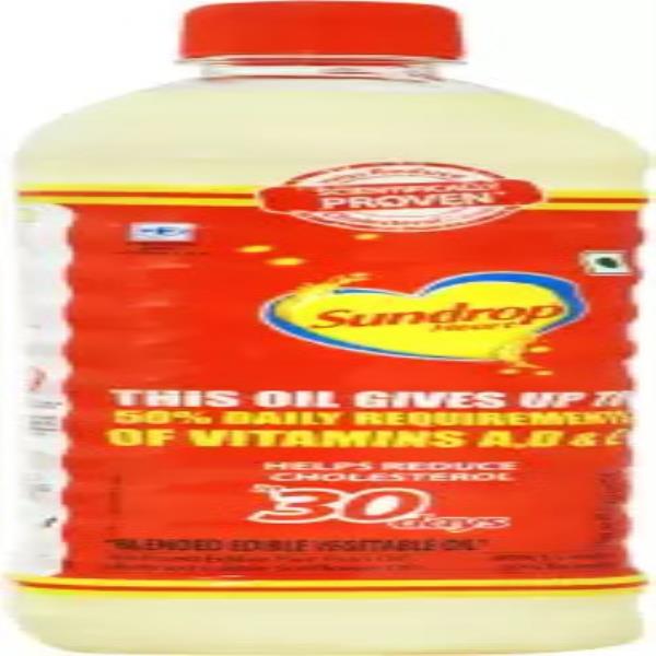 Sundrop Heart Blended Oil Plastic Bottle (Mix tel)  (1 L)