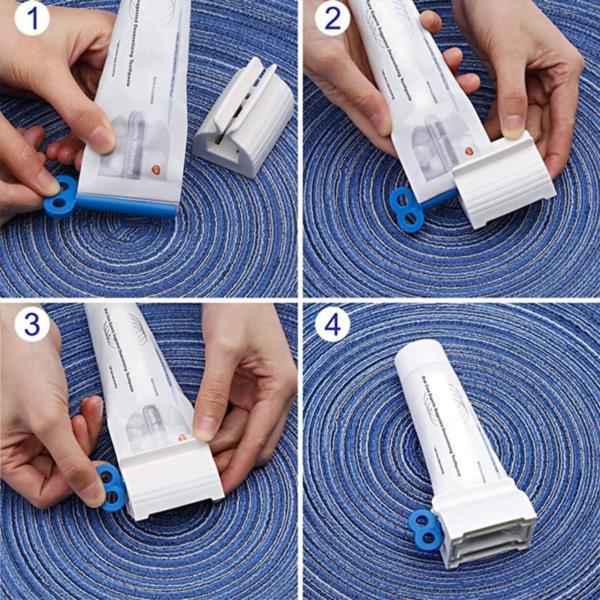  Rolling Tube Toothpaste Squeezer Toothpaste Seat Holder Stand Plastic Toothbrush Holde