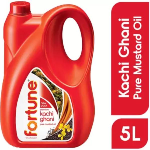 Fortune Premium kachi ghani pure Mustard Oil Can  (5 L)