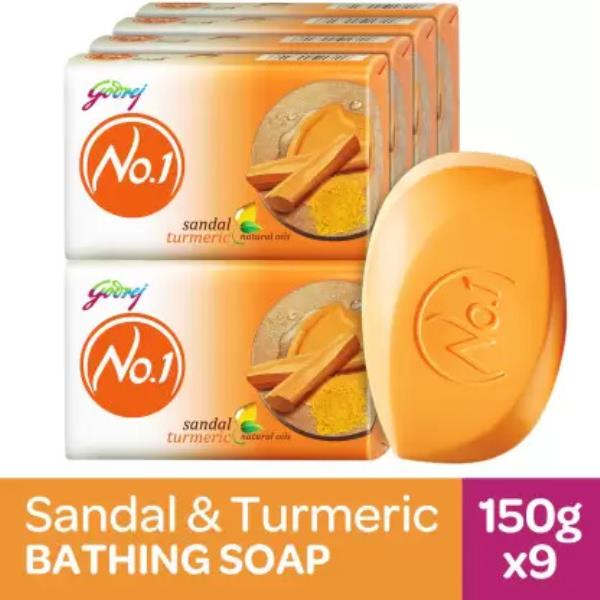 Godrej No.1 Sandal & Turmeric Bath Soap  (9 x 150 g)