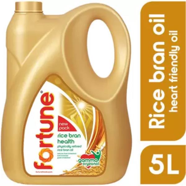 Fortune Rice bran health physically refined Rice Bran Oil Can  (5 L)