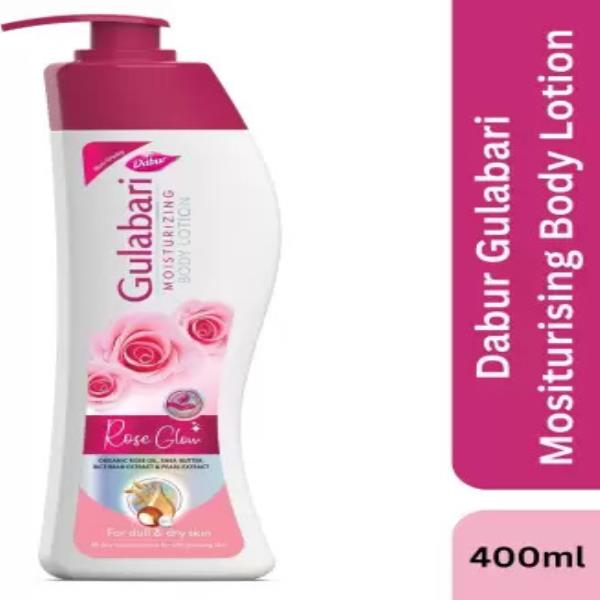 Dabur Gulabari Moisturising Body Lotion | 100% Organic Rose Oil | Paraben Free  (400 ml)