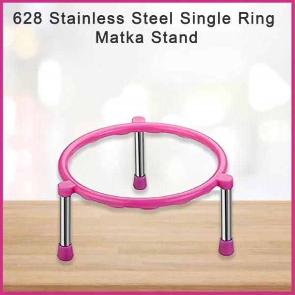  Kitchen Rack Plastic, Steel Plastic Ring Pot/Matka/Plant Stand with Stainless Steel Legs, Pack of 1
