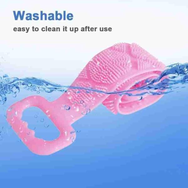 Silicone Bath Body Brush,Exfoliating Long Body Back Scrubber Silicone Back Scrubber Belt Soft Body M