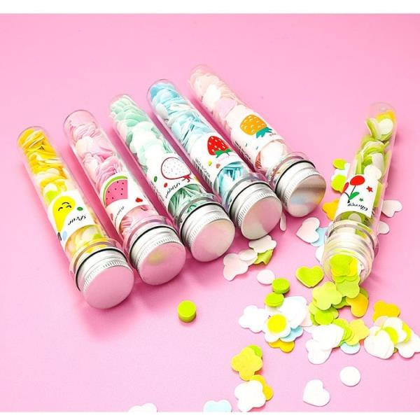 Paper Soap Bath Flakes Portable Flower Tube Shape Bottle Paper Soap Travelling