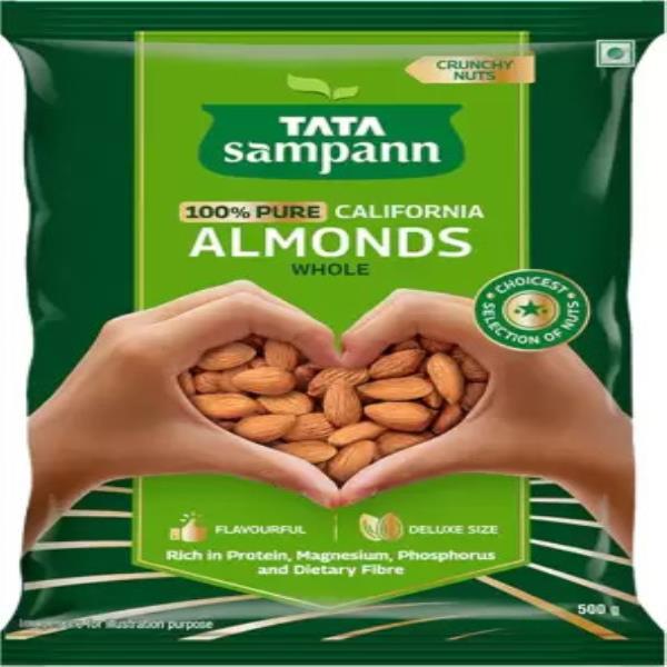 Tata Sampann Premium Quality Badam Giri, 100% Pure California Almonds  (500 g)