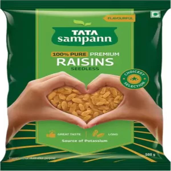 Tata Sampann Premium Quality Kishmish, 100% Pure Raisins  (500 g)