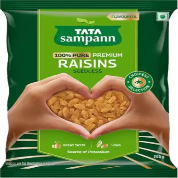 Tata Sampann Premium Quality Kishmish, 100% Pure Raisins  (200 g)