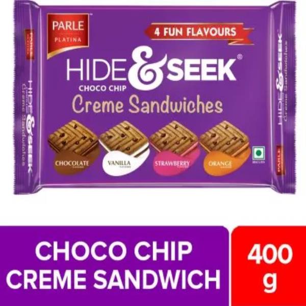 PARLE Hide and Seek Choco Chip Creme Sandwiches Cookies  (400 g)