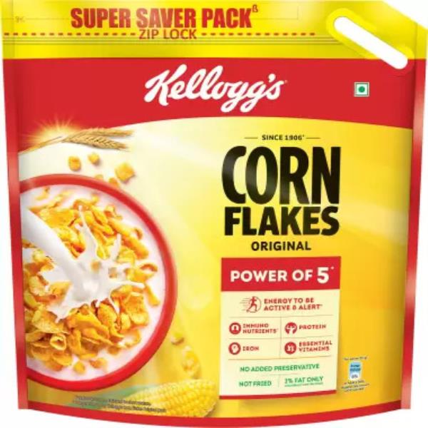 Kellogg's Corn Flakes Original, Power of Energy, Protein, Iron, Calcium & Vitamins Pouch  (1200 g)