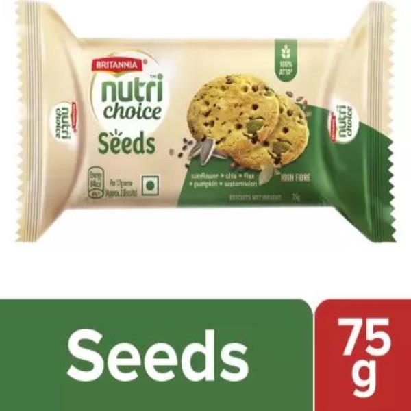BRITANNIA NutriChoice Biscuits - 0% Maida, 15% Seeds, High Fibre Cookies  (75 g)