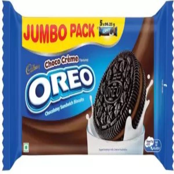 Cadbury Oreo Biscuit Chocolate Flavour (5 single packs inside) Cream Sandwich  (481.25 g)