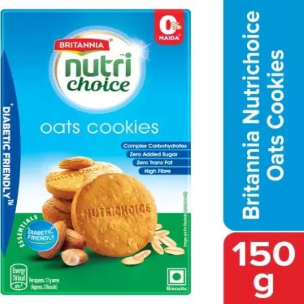BRITANNIA NutriChoice Essentials Oats Cookies (No Added Sugar & Diabetic Friendly) Digestive  (150 g