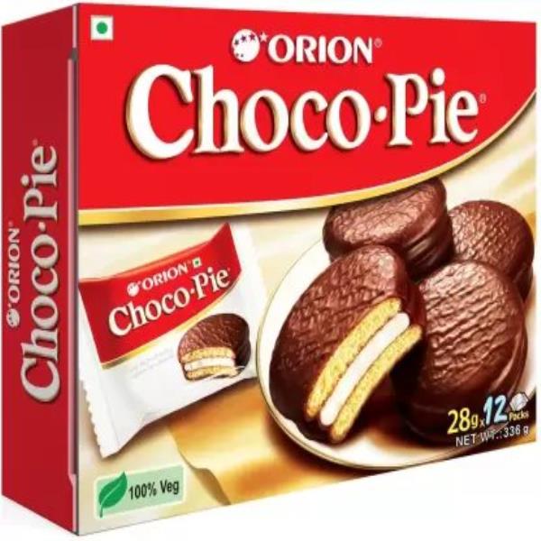 ORION Choco Pie Chocolate Coated Soft Biscuit Cream Filled  (336 g)