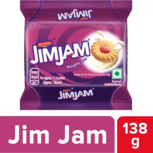 BRITANNIA Treat Jim Jam Cream Sandwich  (138 g)