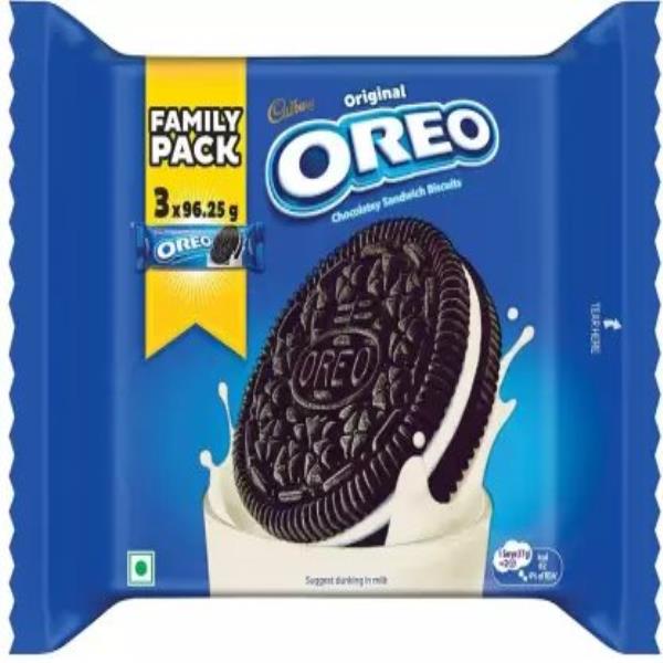 Cadbury Oreo Biscuit Vanilla Flavour (3 single packs inside) Cream Sandwich  (288.75 g)
