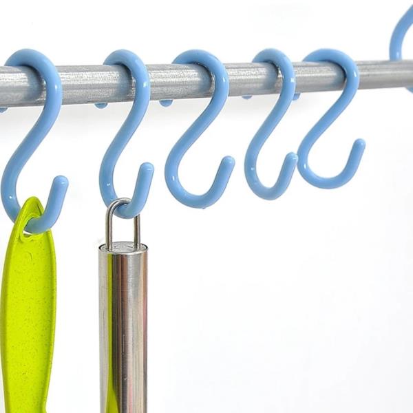 PLASTIC S SHAPED HOOK HANGER S HANGING HOOKS TOWEL CLOTHES HOOK FOR SPOON PAN POT TOWEL IN KITCHEN B