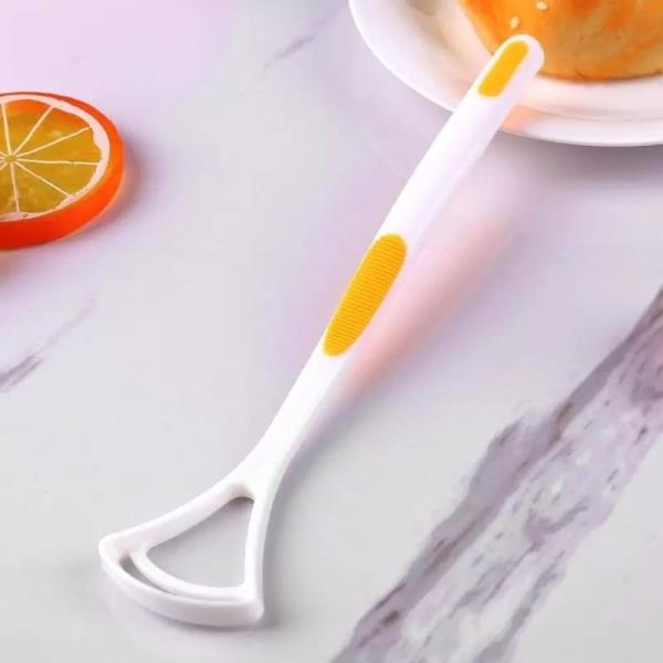 NEW HOT AWAY HAND SCRAPER FASHION TONGUE CLEANER BRUSH WITH SILICA HANDLE