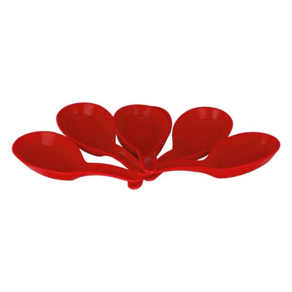 Handicraft Products 6 Packs Soup Spoons, Chinese Won Ton Soup Spoon, Plain Style Soup- Maroon Melami