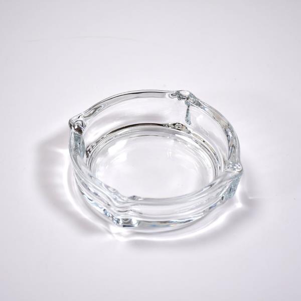 Glass Brunswick Crystal Quality Cigar Cigarette Ashtray Round Tabletop ( 1 Pc ) Clear Glass Ashtray 