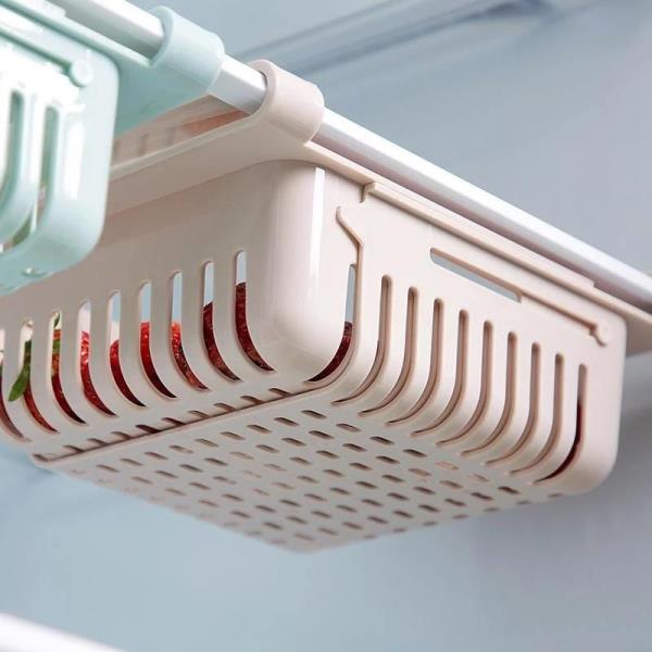 I Plastic Adjustable Fridge Storage Basket Expandable Fridge Storage Rack Plastic Fridge Space Saver