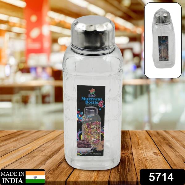  PLASTIC TRANSPARENT MUKHWAS BOTTLE WITH STEEL CAP / MOUTH FRESHENER / DRYFRUITS MULTIPURPOSE AIR TI